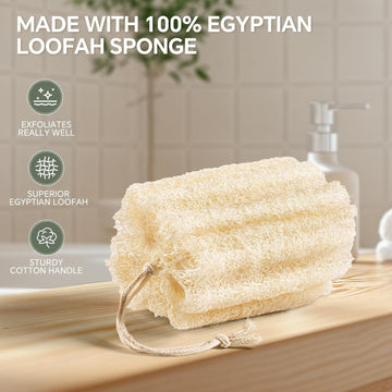 3PCS VIETNAM Natural Loofah Exfoliating Body Scrubber, Natural Real VIETNAM Loofah Sponge Bath & Shower Scrub exfoliating loofah for Women and Men, Luffa Sponges for Face, Back & Body